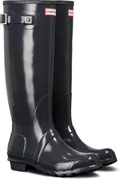 Hunter Women's Original Tall Gloss Rain Boot -Winter Shoes Shop hunter womens original tall gloss rain boot dark slate wft1000rgl dsl 19175.1536967724