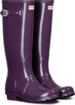 Hunter Women's Original Tall Gloss Rain Boot -Winter Shoes Shop hunter womens original tall gloss rain boot purple urchin wft1000rgl prc 01615.1536967724