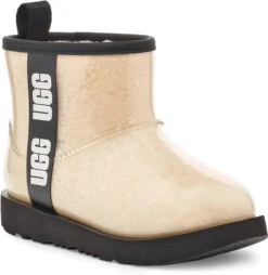 UGG Big Kids Classic Clear Mini II -Winter Shoes Shop ugg kids classic clear mini 2 natural black 1112386k nblc 70299.1656432983