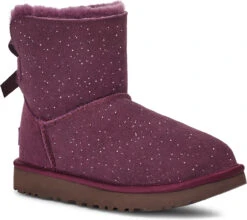 UGG Women's Mini Bailey Bow Metallic Spots -Winter Shoes Shop ugg womens mini bailey bow metallic spots pinot noir 1134135 pnr 74628.1666877473